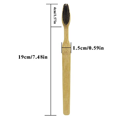 Colincie Extra Hard Bamboo Charcoal Toothbrush - Pack of 12