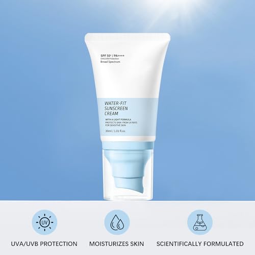 GROEI Water-Fit SPF50+ PA++++ Sunscreen Cream for Face & Daily UV Protection, 30ml
