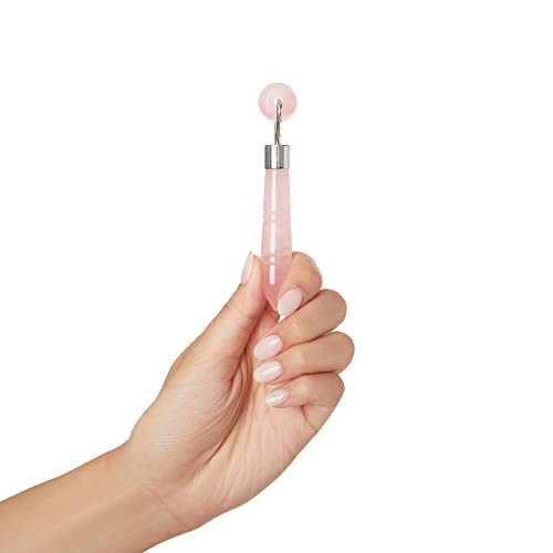 Plum Beauty Mini Rose Quartz Face Roller 2-Pack for Skin Toning & Puffiness Reduction