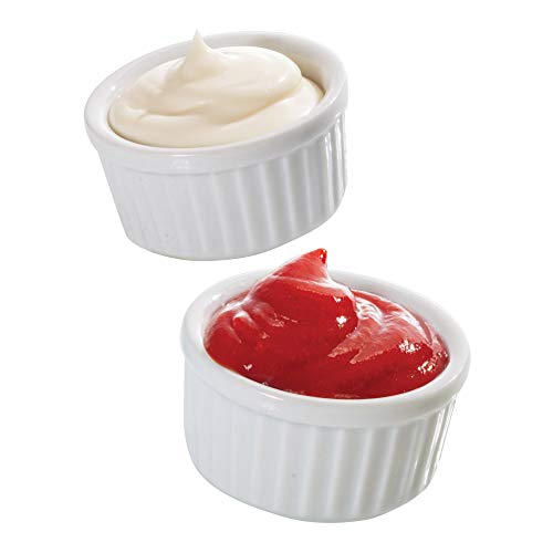 HIC Kitchen Mini Butter Crock Ramekin Set - Fine Porcelain, 1-Ounce