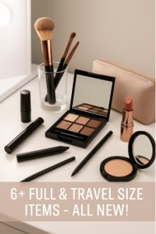 Makeup Mystery Box - 6+ Full Size & Travel Beauty Products | Lipstick, Eyeshadow, Brushes - Perfect Gift for Women & Teens