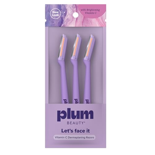 Plum Beauty Vitamin C Dermaplaning Razors - 3 Pack for Smooth Skin