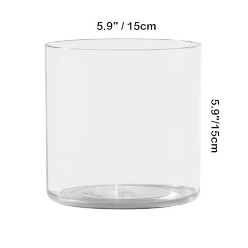 Clear Acrylic Cylinder Vase - 5.9" Round Non-Breakable Decorative Centerpiece