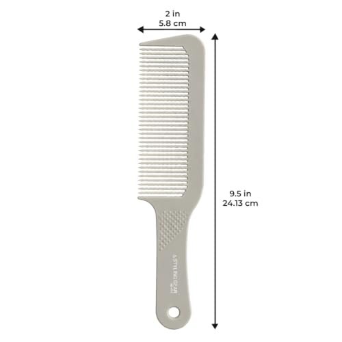 Styling Gear Gray Barber Comb for Flat Top & Fades Heat-Resistant Clipper Comb