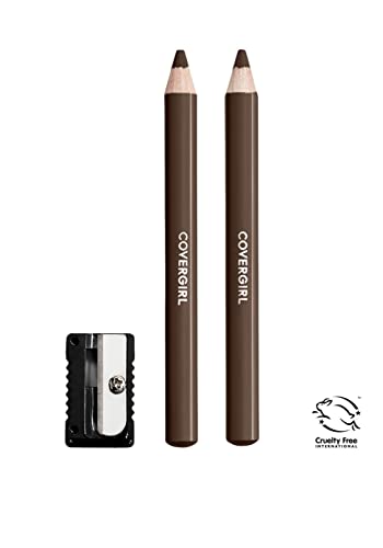 CoverGirl Easy Breezy Brow Fill+Define Pencils Rich Brown Pack of 4 - Water Resistant Eyebrow & Eye Makeup