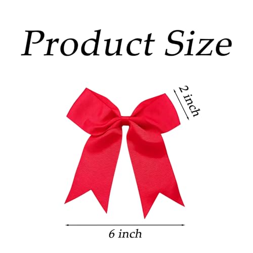 16-Pack 6-Inch Cheer Bows with Alligator Clips - Handmade Hair Accessories for Girls