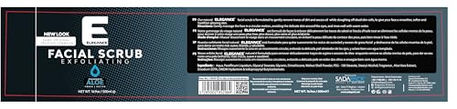 Aloe Vera Face Scrub - E Elegance, 16.9 Oz, Gentle Exfoliator for Glowing Skin
