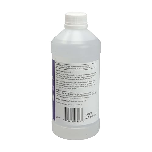 A+Health Pure Glycerin - 16 Oz Moisturizing Skin Softener, Vegan
