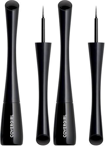 COVERGIRL Get In Line Liquid Eyeliner Black Vinyl 0.08 Fl oz Pack of 2