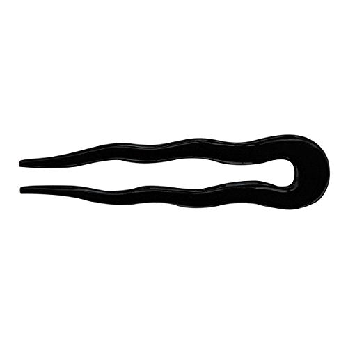 Marycrafts Handmade Black Wavy Horn Hair Fork - 4.92 Inches