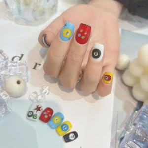 3D Cartoon Nail Stickers - Pool & Dice Design Decals (2 Sheets)