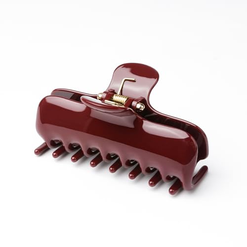 Premium Wine Red Shark Hair Clip for Thick Hair - Strong Hold