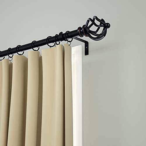 KAMANINA Black Decorative Curtain Rod Finials - 2 Pcs