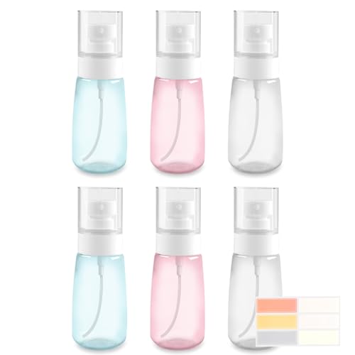 Ninsula 6 Pack TSA Approved Travel Spray Bottles - 60ml Fine Mist