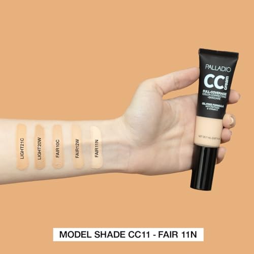 Palladio CC Cream, Full-Coverage Color Correcting Foundation, Fair 10C