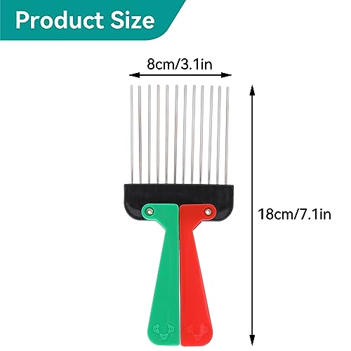 Agatige Metal Afro Pick Comb - 2 Pack Wide Tooth Hair Styling Tool