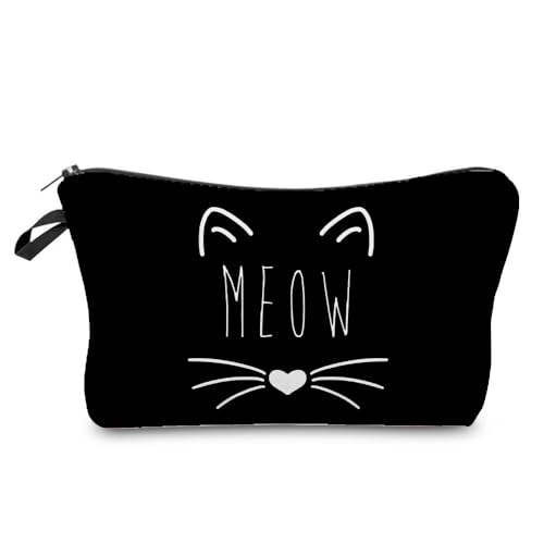 Livel lhood Minimal Black Cat Makeup Zipper Bag hz7501 – Small Cosmetic Bag for Women & Gifts