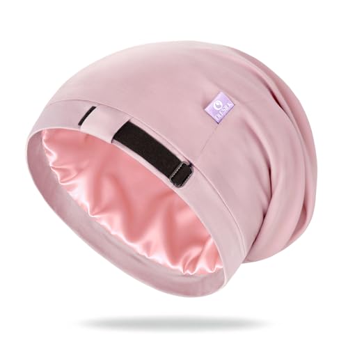 OLESILK 100% Mulberry Silk Bonnet for Sleeping - Adjustable Hair Wrap