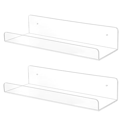 TONICE 2-Pack 10in Wall-Mounted Acrylic Floating Shelves