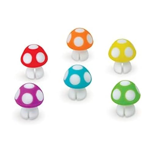 Tiny Toadstools Drink Markers - Set of 6 Food-Safe Silicone