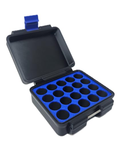 3D Printed Vial Storage Case for 20 x 3ml Vials - Freezer Safe Black/Blue