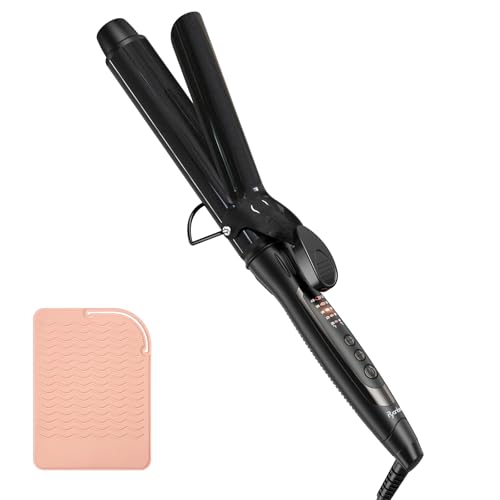 Ryanboo 1.40 Inch Black Curling Iron with 5 Temp Settings, Professional 35mm Hair Curler