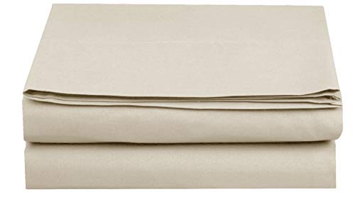 Elegant Comfort California King Flat Sheet - 1500 Thread Count Microfiber, Cream