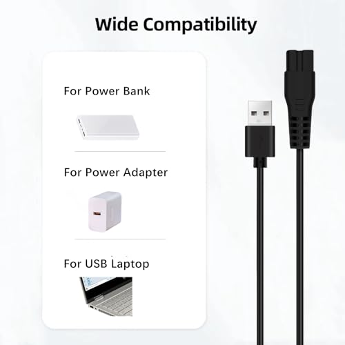 Manspot Trimmer Charger Cable – 5V 1A, 3.3FT Power Cord