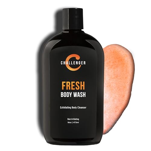 Challenger Men's Fresh Exfoliating Body Wash with Aloe & Tea Tree Oil, 16 oz