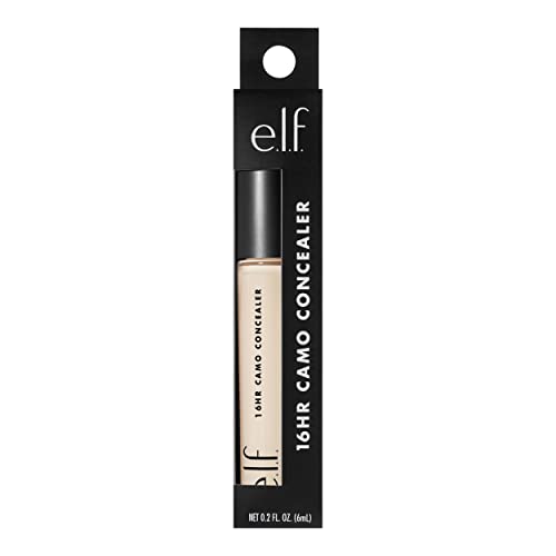e.l.f. 16HR Camo Concealer, Full Coverage, Matte Finish Under-Eye & Blemish Corrector, Hydrating Formula, 16-Hour Crease-Resistant Wear, Light Ivory