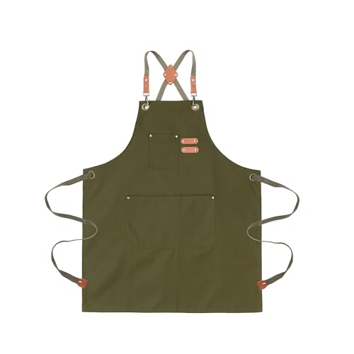 Heavy-Duty Canvas Apron for Men with Pockets & Adjustable Straps