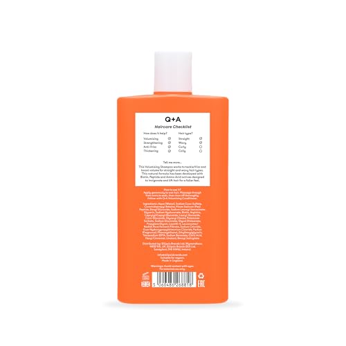 Q+A Volumising Hair Shampoo 250ml - Thickening & Strengthening for Fine Hair with Biotin
