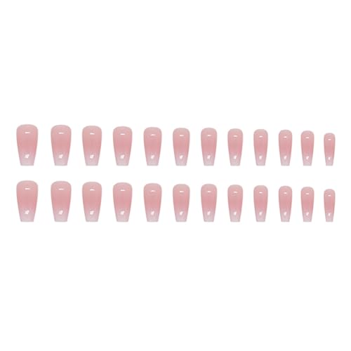 Medium Ombre Pink Press-On Nails - Glossy Glitter Full Cover Set