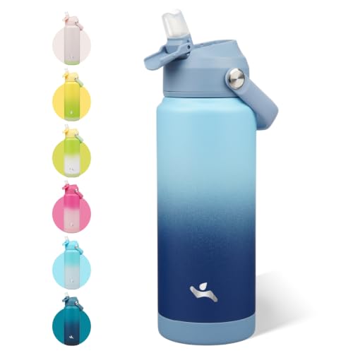 Konokyo 24 oz Insulated Stainless Steel Sports Water Bottle with Straw Lid - BPA-Free & Leak-Proof