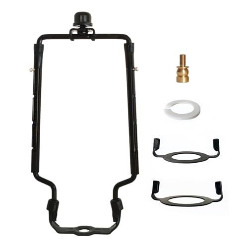 Adjustable Lamp Harp Holder Kit for 7-10 Inch Lampshades - Black