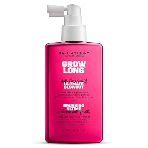 Marc Anthony Anti-Frizz Shield Ultimate Blowout Spray, Grow Long - Smooth, Shiny Hair in High Humidity - Heat Protectant - 6.7 oz | Grow Long