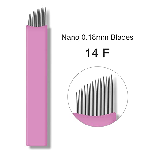 50pcs #14 Nano Microblading Needles - 0.18mm Sterile Eyebrow Blades