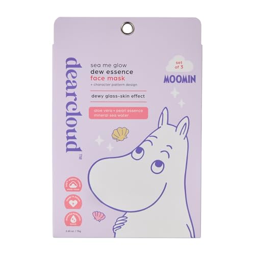 Moomin Dew Essence Sheet Mask - Niacinamide & Cica, 3 Pack