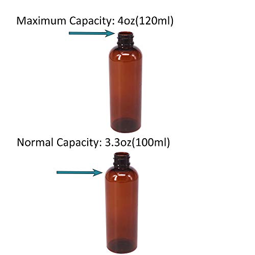 12 Pack 3.3 oz Amber Plastic Fine Mist Spray Bottles for Essential Oils