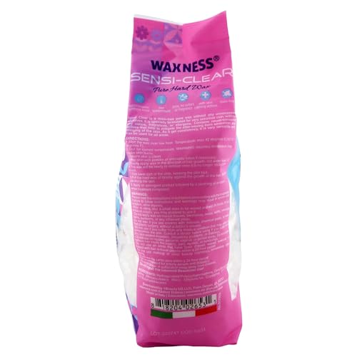 Waxness Sensi Clear Pure Hard Wax Beads 2.2 lb (1kg) ? Rosin-Free Stripless Clear Hard Wax with Neuro-Active Comfort Complex for Face & Body ? Made in Italy