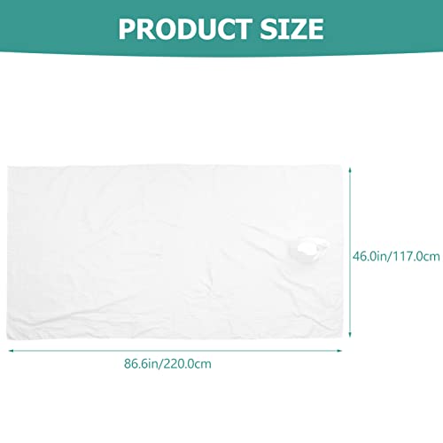 FOMIYES Cotton Massage Table Sheet with Face Hole Cover - 87 x 46 Inches