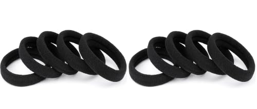 Ayogost Black Hair Ties - 100PCS Seamless No Damage Elastic Ponytail Holders