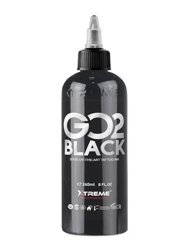 Xtreme GO2 Black Tattoo Ink - 8 oz Professional Lining & Shading Ink
