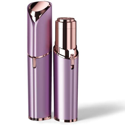 Kradaa Facial Hair Removal for Women: Electric Face Razor with LED Light - Painless & Instant Results Mini Shaver for Travel Use (Purple)