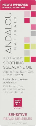Andalou Naturals 1000 Roses Soothing Squalane Oil | Rose & Alpine Rose Stem Cell Serum