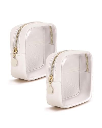 Beige 2-Pack Clear Makeup Bags for Purse and Travel – Women Cosmetic Organizer