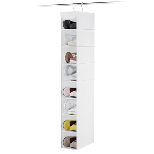 Whitmor 8-Shelf Hanging Shoe Organizer - Space-Saving Closet Rack