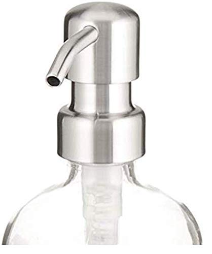 Clear Glass Soap Dispenser with Stainless Pump & Coaster - 8oz