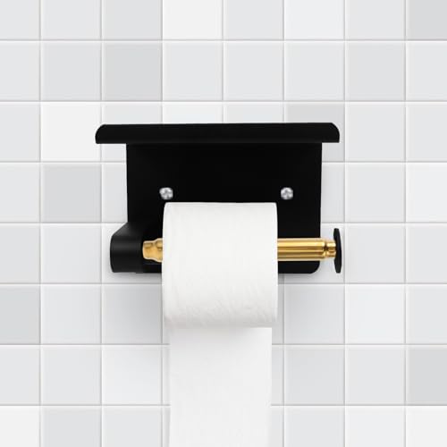 Adjustable Stainless Steel Toilet Paper Holder with Spring Mechanism - Gold