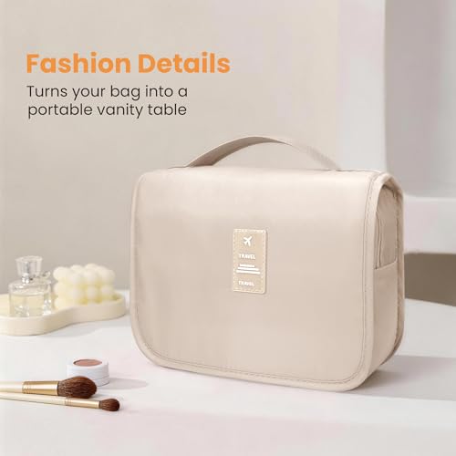 Waterproof Travel Toiletry Bag with Hook - Compact Hanging Organizer